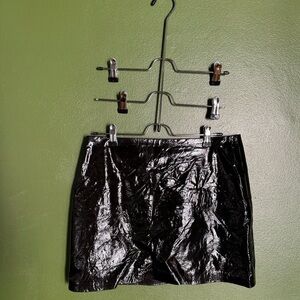 Reformation Black Patent Leather Skirt